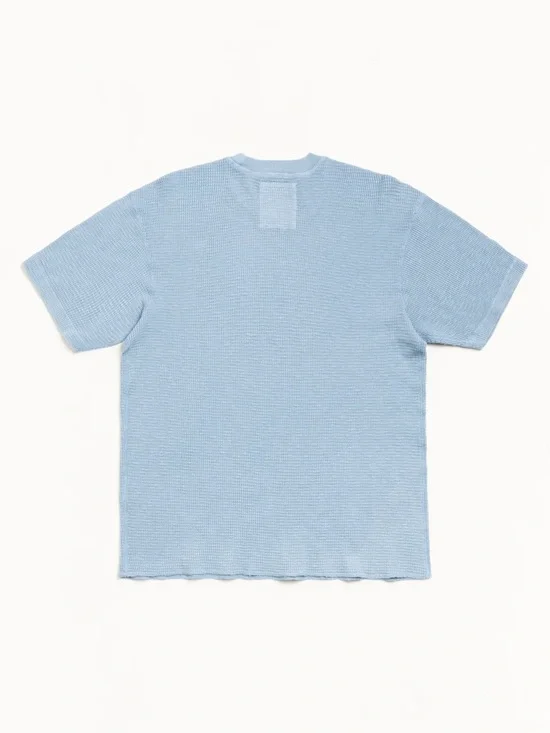 Stussy Light Blue Short Sleeve PIGMENT DYED SS THERMAL. Size small. Unisex - Picture 2 of 6